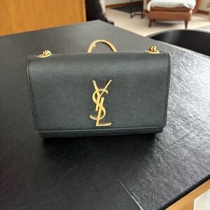 YSL Kate leather shoulder bag black